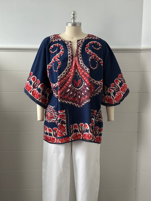 1980s Floral Tunic