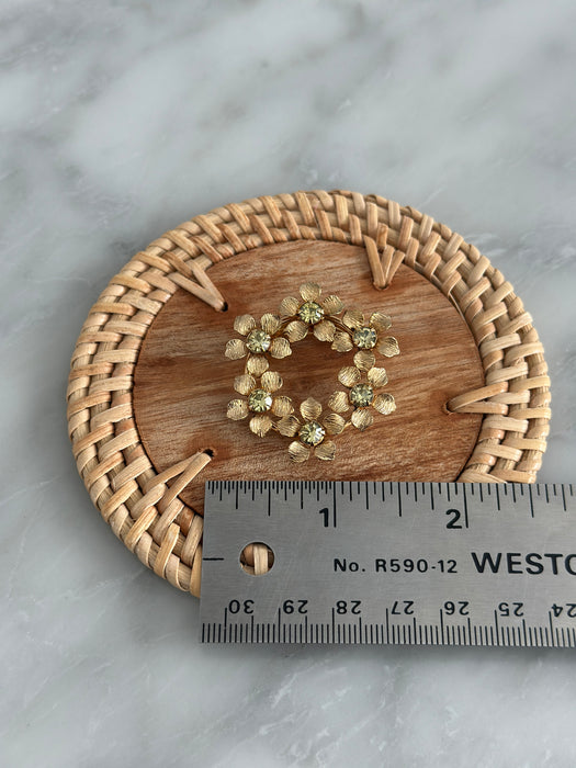 Gold Floral Leaf Brooch