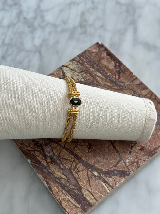 Vintage Gold and Onyx Bracelet