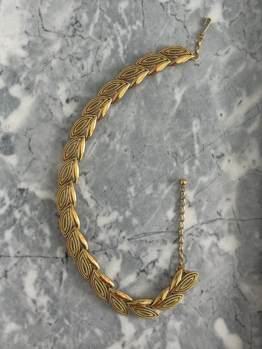 Vintage Golden Leaf Necklace