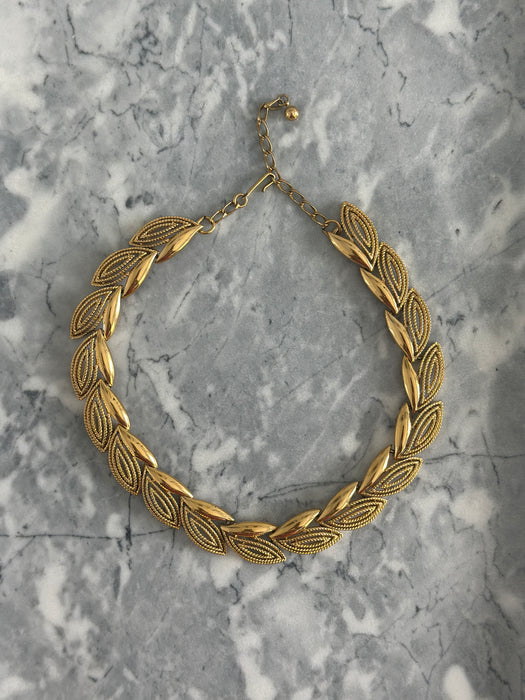 Vintage Golden Leaf Necklace