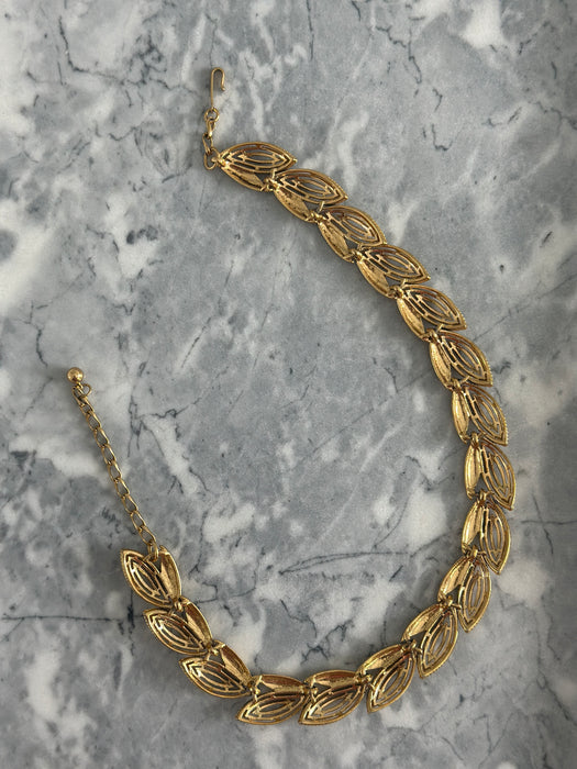 Vintage Golden Leaf Necklace