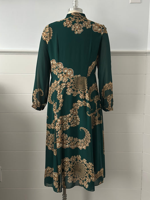 1970s Abstract Print Dress