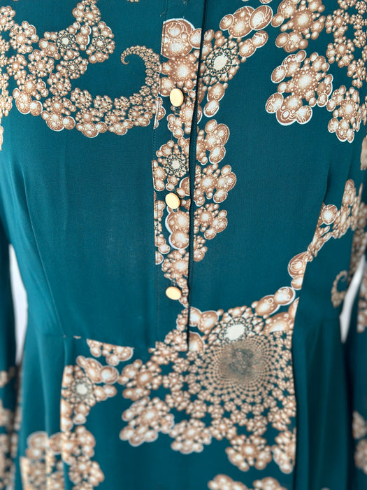 1970s Abstract Print Dress