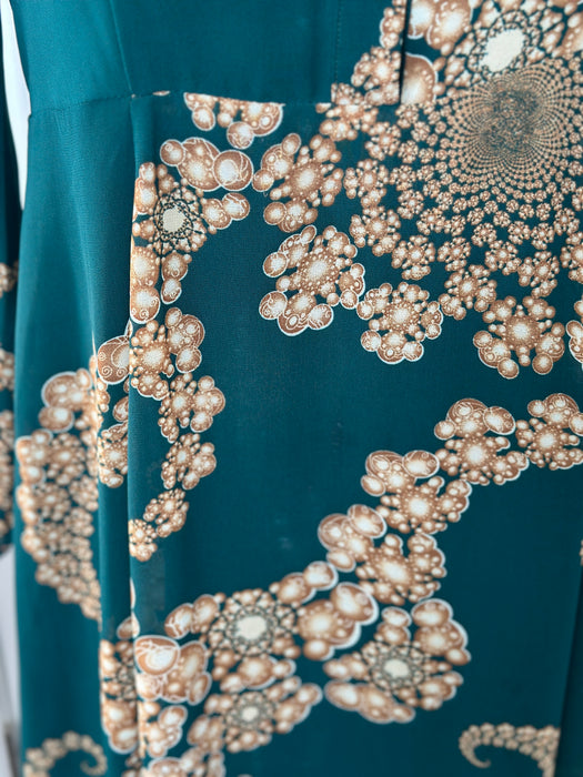 1970s Abstract Print Dress