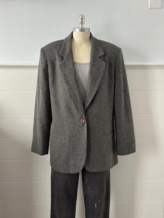 1980s Single Button Wool Blazer