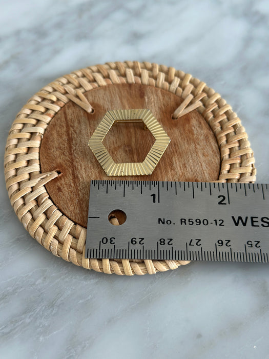 Gold Hexagon Brooch