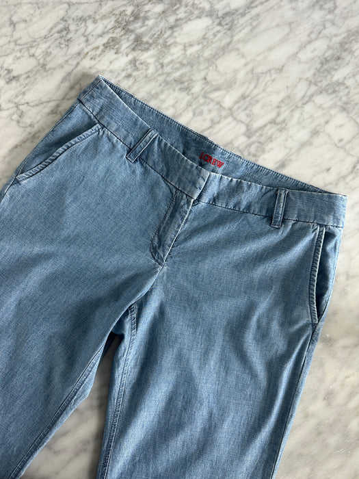 1990s J. Crew Wide Leg Chambray Pants
