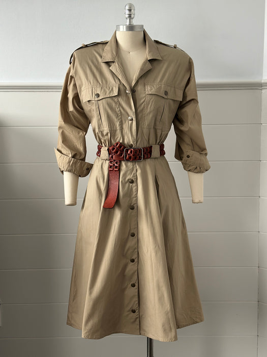 1980s Liz Claiborne Safari Dress