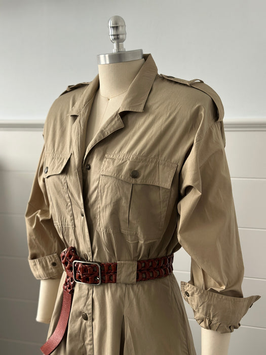 1980s Liz Claiborne Safari Dress
