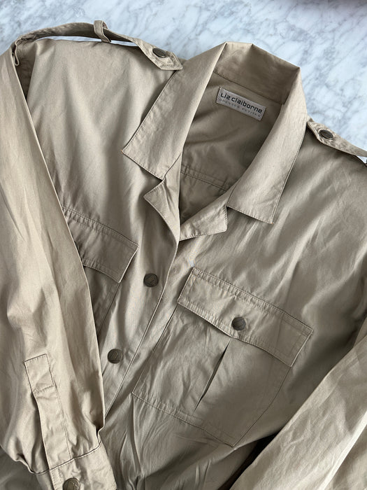 1980s Liz Claiborne Safari Dress