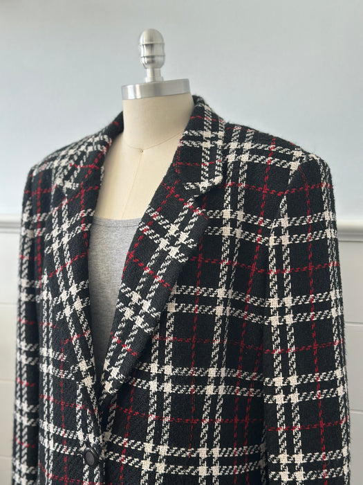 1990s Liz Claiborne Houndstooth Blazer