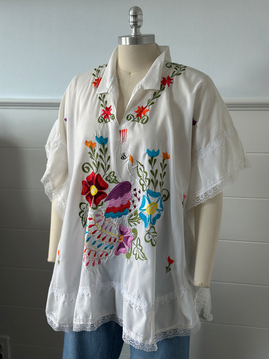 1970s Peacock Embroidered Tunic