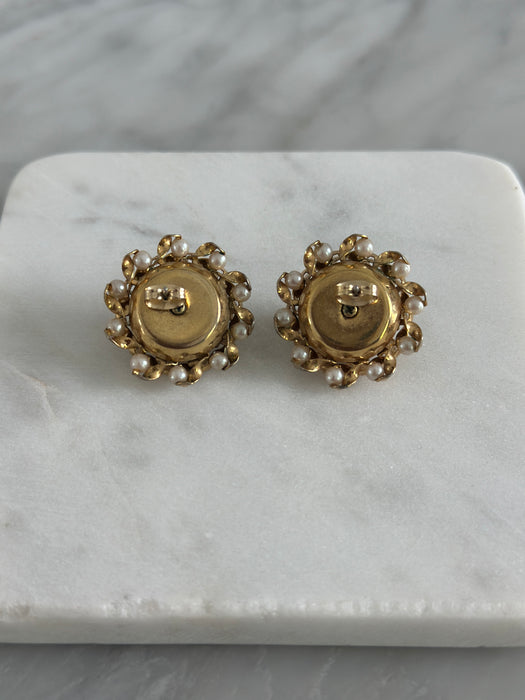 Vintage Pearl Cluster Earrings