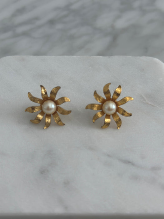Vintage Pearl Starburst Earrings