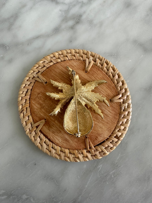 Gold Pineapple Brooch