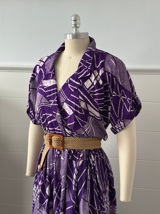 1980s Summer Midi Dress