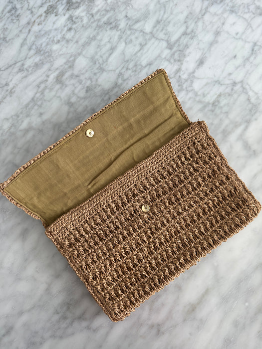 1970s Rattan Bamboo Clutch