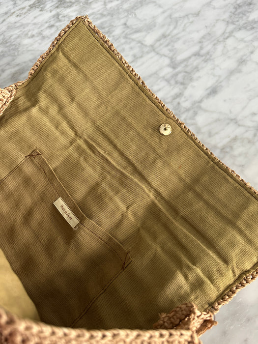 1970s Rattan Bamboo Clutch