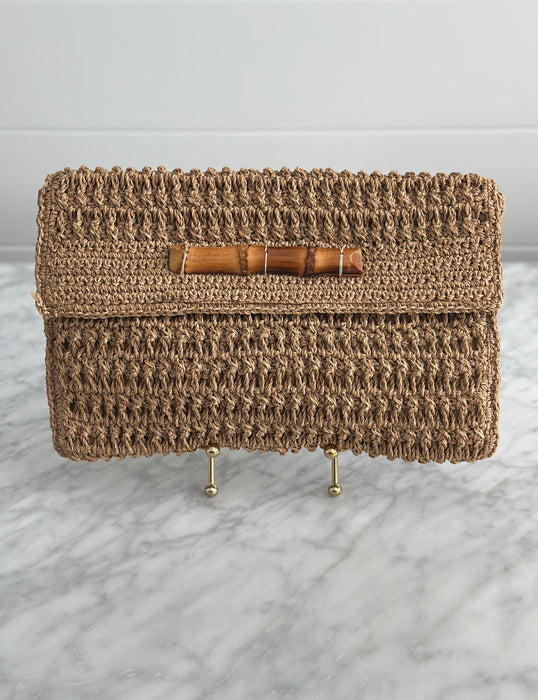 1970s Rattan Bamboo Clutch