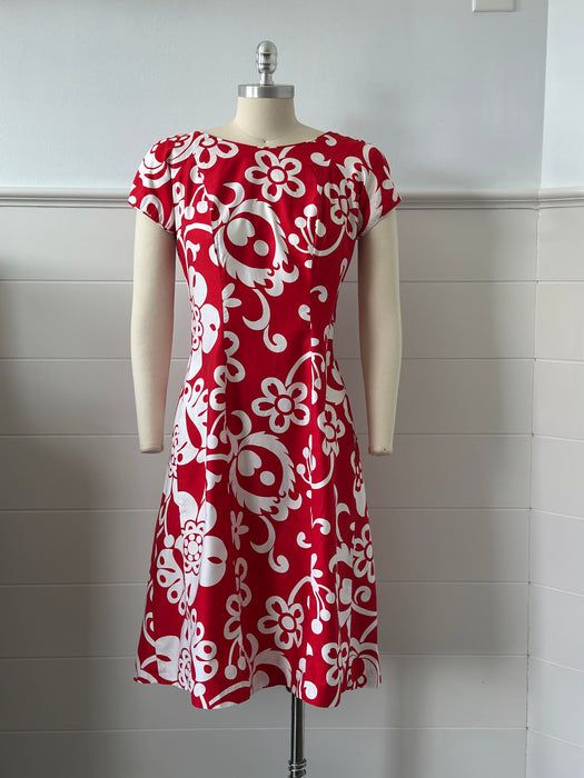 1970s Floral Abstract Dress
