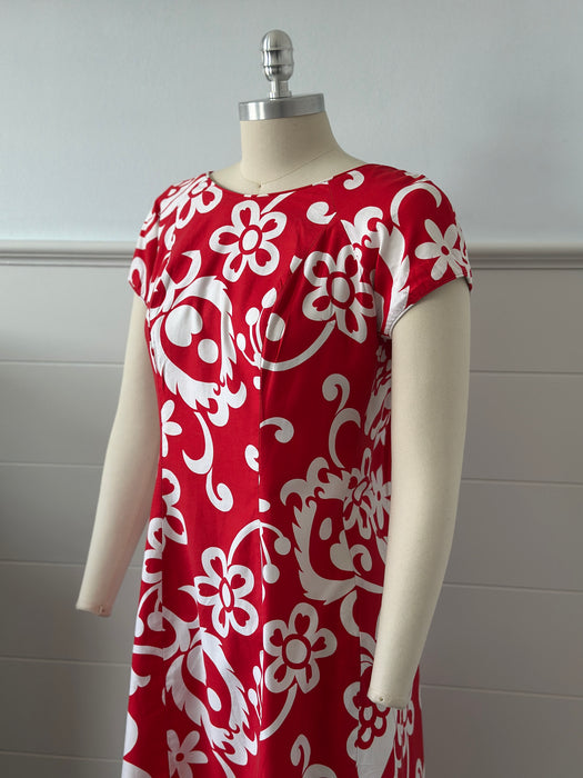 1970s Floral Abstract Dress