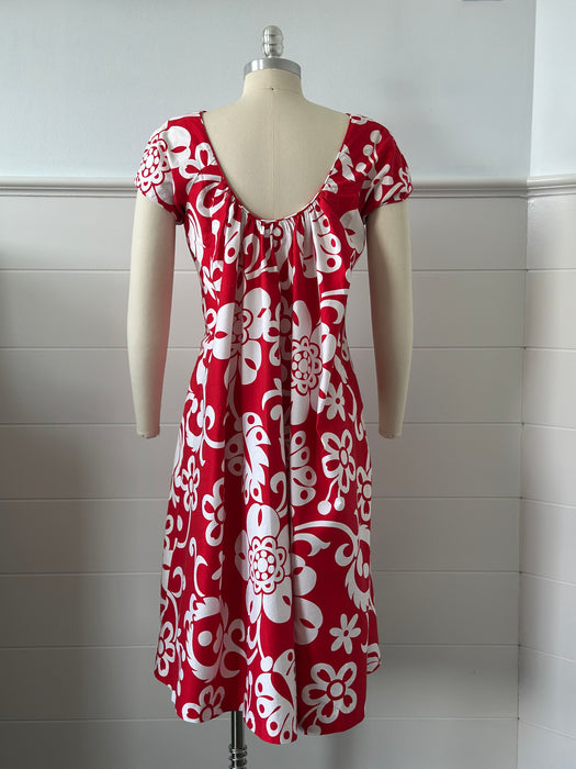 1970s Floral Abstract Dress