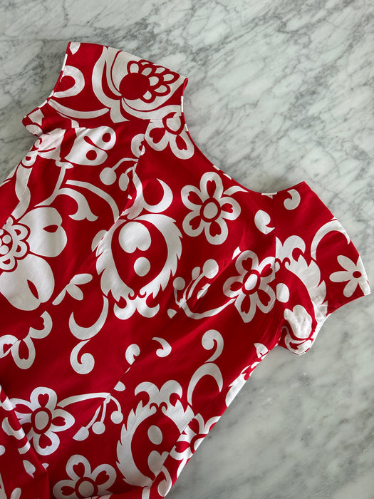1970s Floral Abstract Dress
