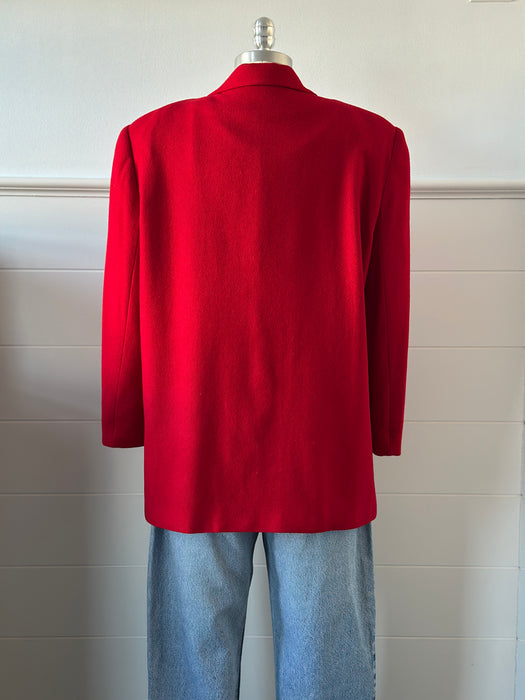 1980s Red Wool Blazer