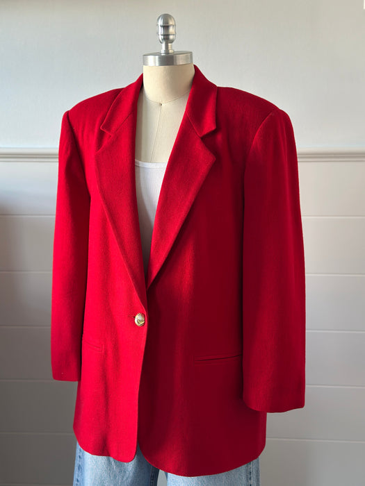 1980s Red Wool Blazer