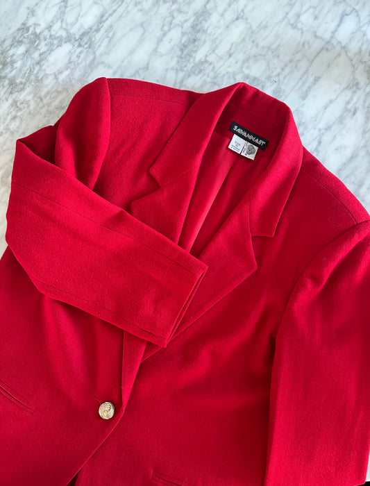 1980s Red Wool Blazer