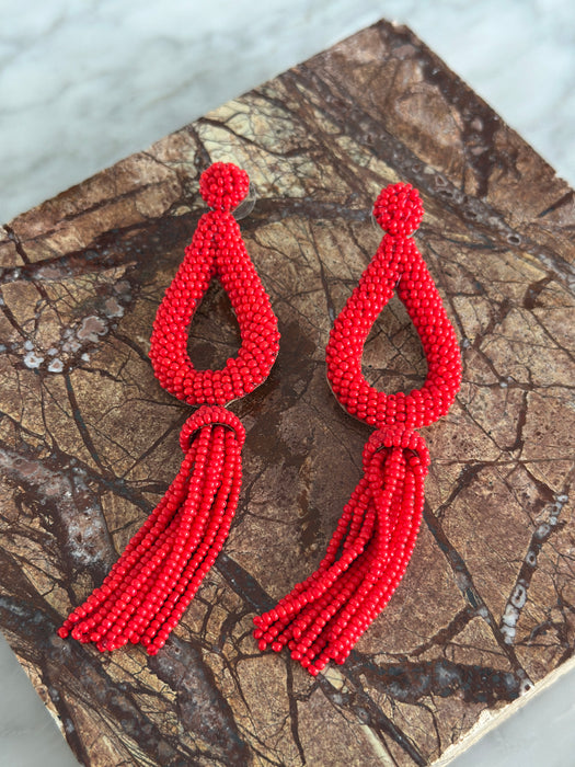 Beaded Teardrop Earrings