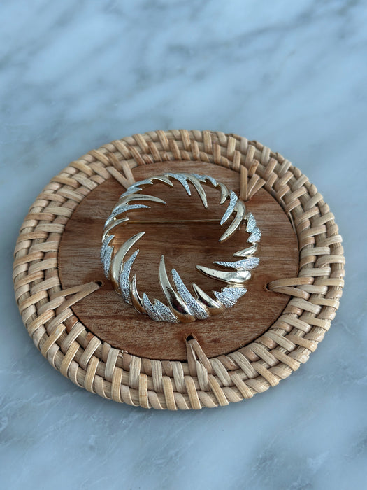 Gold and Silver Sphere Brooch