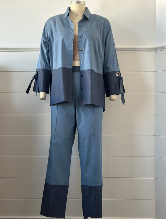 St. John Chambray Pant Set