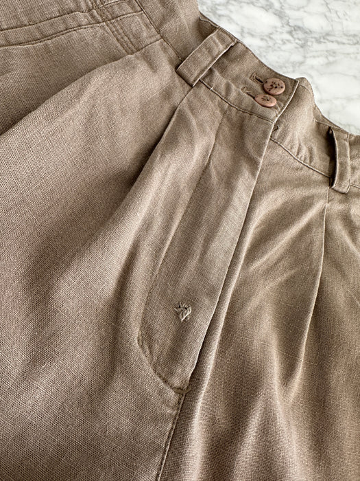 1980s Linen Pleated Shorts