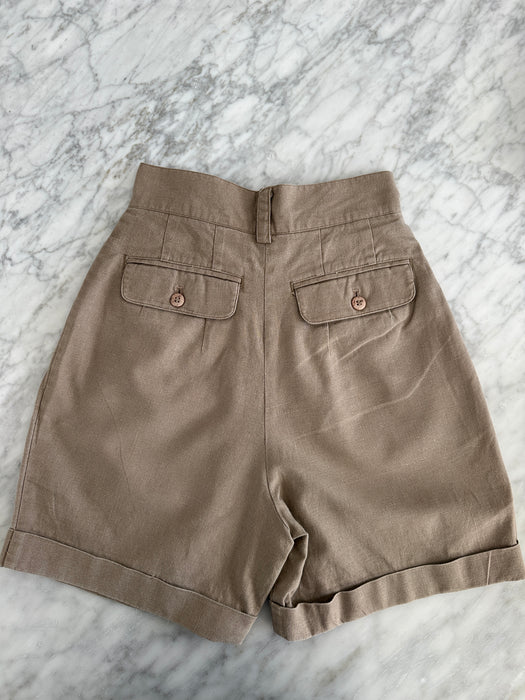 1980s Linen Pleated Shorts