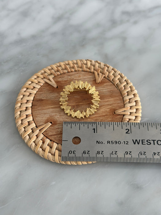 Gold Textured Halo Brooch
