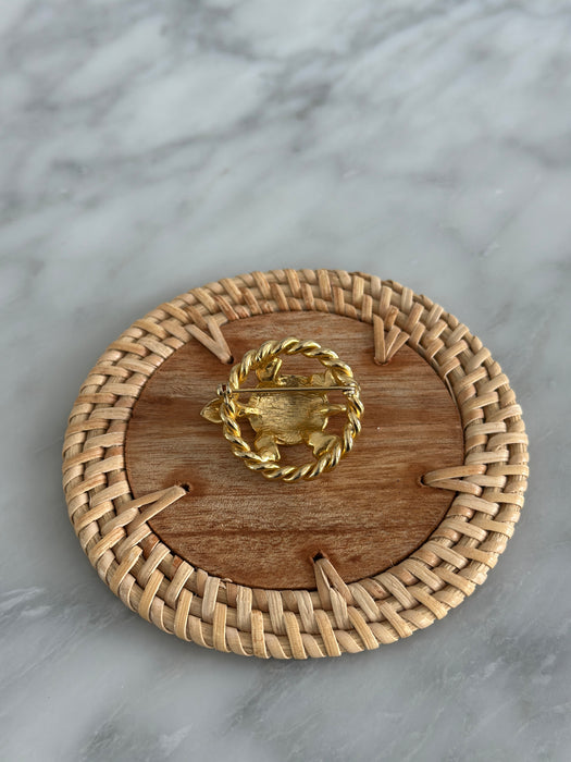 Gold Turtle Brooch