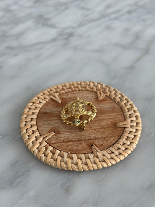 Gold Turtle Brooch