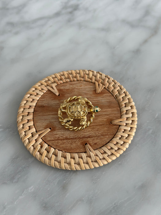 Gold Turtle Brooch