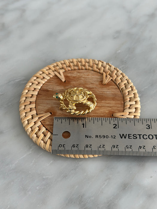 Gold Turtle Brooch