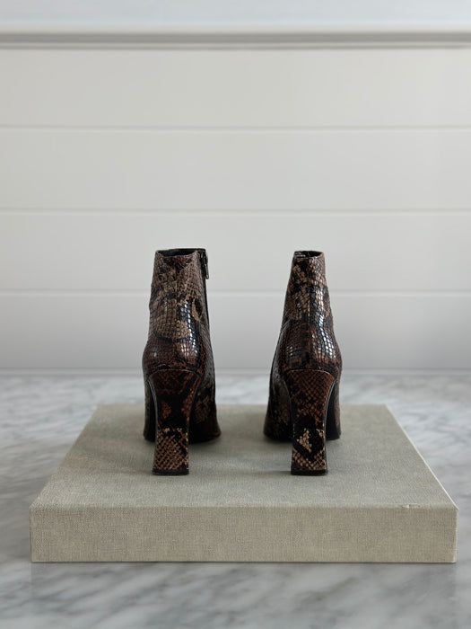 1990s Via Spiga Snakeskin Ankle Boots