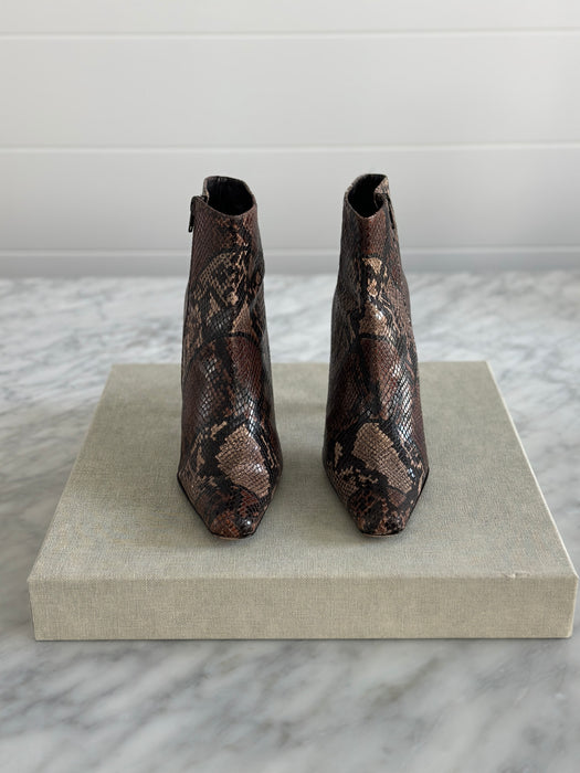 1990s Via Spiga Snakeskin Ankle Boots