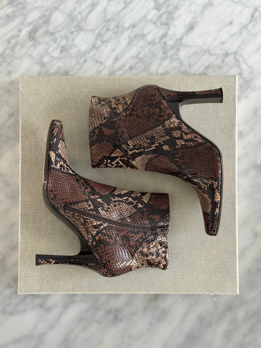 1990s Via Spiga Snakeskin Ankle Boots