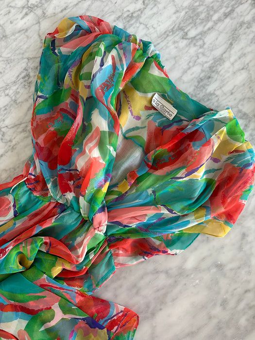1970s Watercolor Dress